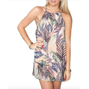 SHOW ME YOUR MUMU Palm Leaf Gomez Funday Dress Sz M Sundress High Neckline